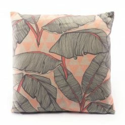 Best Pirce 🛒 HomeRoots Tropical Palms Square Coral Pink Decorative Pillow 🎉