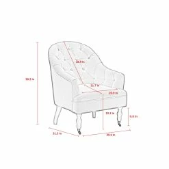 Buy 🎁 INSPIREDHOME CO Elinor Upholstered Accent Armchair 🎁 -Cheap Living Room Store 73940602 07b2 4b64 90d9 567ea91b1315