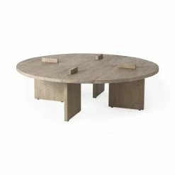 Wholesale 😍 HomeRoots Cool Gray Brown Round Wooden Coffee Table 🔥