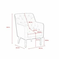 Promo ✨ INSPIREDHOME CO Keziah Upholstered Accent Armchair 😉 -Cheap Living Room Store b6309256 8084 40f3 a860 e16fa5f98e49