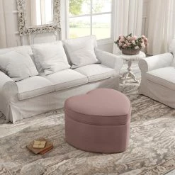 New ✨ INSPIREDHOME CO Krista Upholstered Storage Ottoman 🔥