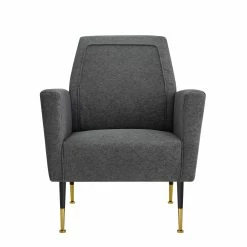 Outlet 🧨 INSPIREDHOME CO Cutter Linen Square Arms Accent Chair 🛒 -Cheap Living Room Store fz1k292trsofupbixwzh