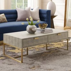 Best reviews of 👏 INSPIREDHOME CO Yadira Faux Shagreen Coffee Table 🎉