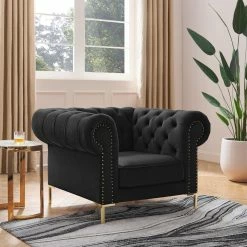 Outlet 🧨 INSPIREDHOME CO Zadie Button Tufted Chesterfield Club Chair ⭐