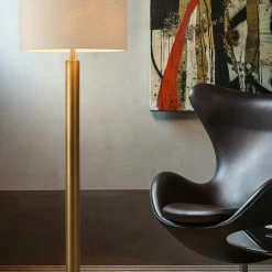 Hot Sale 😉 Nova Of California Brentwood Brushed Brass Metal Column Floor Lamp 🛒