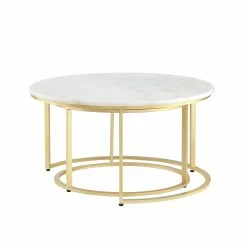 Outlet 👍 INSPIREDHOME CO Dana Marble Top Round Coffee Table ⭐ -Cheap Living Room Store iehxzm0w4tsbetflrcpk