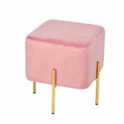 New 😉 HomeRoots Modern Square Velvet Ottoman 💯