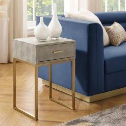 Top 10 βοΈ INSPIREDHOME CO Yadira Faux Shagreen 1 Drawer End Table π