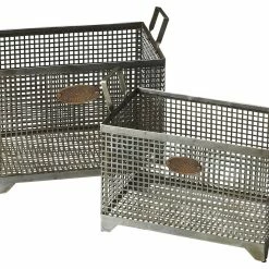 Hot Sale 🌟 HomeRoots Set of 2 Iron Storage Baskets ❤️