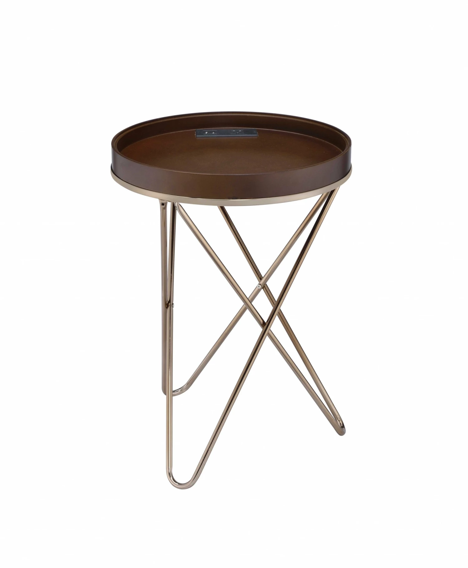 Best Pirce βοΈ HomeRoots Pearlescent USB Side Table π 2 Best Pirce βοΈ HomeRoots Pearlescent USB Side Table π - Image 2