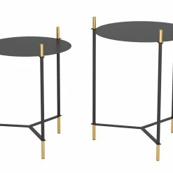 Brand new 🥰 HomeRoots Glam Black and Gold Modern Nesting Side Table Set 🌟