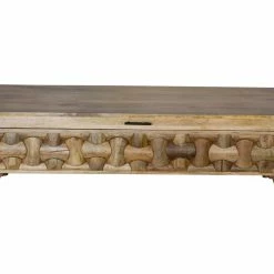 New 😉 HomeRoots Natural Honey Solid Wood Coffee Table with Storage 🌟