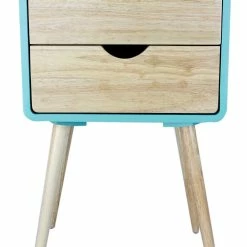 Hot Sale π HomeRoots Modern Flair Aqua and Natural Two Drawer End Table βοΈ