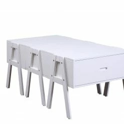 Outlet 🤩 HomeRoots Convertible White Sleek Rectangular Coffee Table 😀