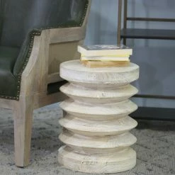 Brand new π Mango Furniture Whitewash Coil Shaped End Table π