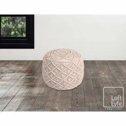 Flash Sale 🎁 INSPIREDHOME CO Massiah Cotton Yarn Pouf Hand Knitted Tear Resistant 😍 -Cheap Living Room Store oytitaas28sb6bpxlfjb