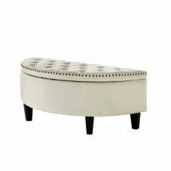 Promo 😉 INSPIREDHOME CO Libby Linen Tufted Storage Ottoman 👍 -Cheap Living Room Store sqcxnknuq3dhem8zqmxw