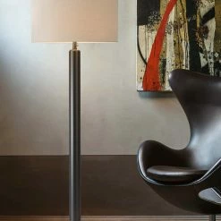 New ✔️ Nova Of California Brentwood Gunmetal Metal Column Floor Lamp ❤️