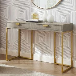 Cheap Living Room Store 8 Brand new βοΈ INSPIREDHOME CO Yadira Faux Shagreen 2 Drawers Console Table π