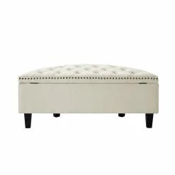 Promo 😉 INSPIREDHOME CO Libby Linen Tufted Storage Ottoman 👍 -Cheap Living Room Store wfdnumxvfxa5k5s9xp6e