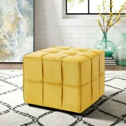 New 😉 INSPIREDHOME CO Jett Velvet Cube Ottoman 🎉