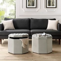 Best deal 💯 INSPIREDHOME CO Alexandra Velvet Tufted Storage Ottoman 👍 -Cheap Living Room Store wwxg3tq3nusyvl2xeswm