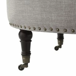 Best reviews of 🥰 INSPIREDHOME CO Elizabeth Linen Round Button Tufted Nailhead Trim Rolling Storage Ottoman 👏 -Cheap Living Room Store ylbkjlrt409gnlvzwwwy