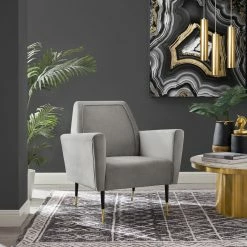 Best deal 😉 INSPIREDHOME CO Cutter Velvet Square Arms Accent Chair 👍 -Cheap Living Room Store yswfnaum5iujuqbcp7ft