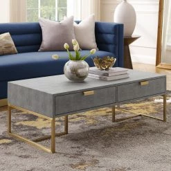 Best reviews of 👏 INSPIREDHOME CO Yadira Faux Shagreen Coffee Table 🎉 -Cheap Living Room Store ywcqzfruzm2grzjlr6vm
