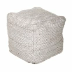 New 🎁 HomeRoots Chic Chunky Textured White Pouf 🌟 -Cheap Living Room Store z4lyfrqaardrtimgbqt3