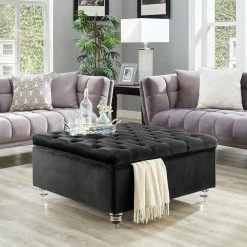 Deals π INSPIREDHOME CO Giotto Velvet Tufted Storage Ottoman π